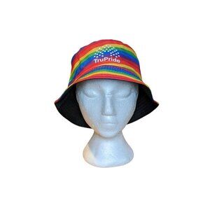 TruPride Reversible Bucket Hat Cap Rainbow Pride Unisex One Size Color Cotton